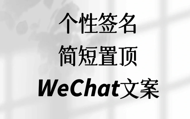 收藏了很久的小众微信个性签名短句-第1张图片-温柔治愈励志文案网