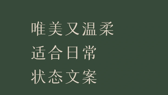 唯美又温柔的日常状态文案-第1张图片-温柔治愈励志文案网