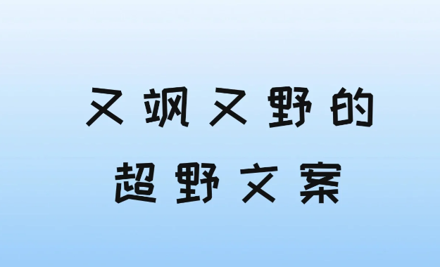 超酷超拽超飒的女生朋友圈文案