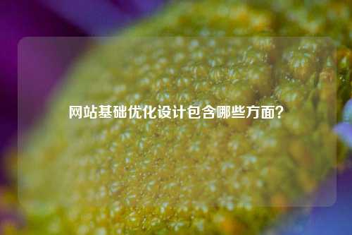 网站基础优化设计包含哪些方面？-第1张图片-温柔治愈励志文案网