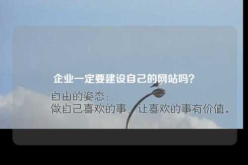 企业一定要建设自己的网站吗？