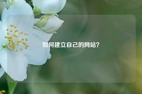 如何建立自己的网站？-第1张图片-温柔治愈励志文案网