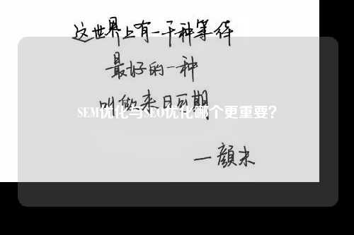 SEM优化与SEO优化哪个更重要？