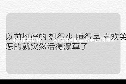 网站排名优化——为你的网站赢得更高的曝光率！