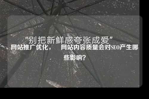 网站推广优化，​网站内容质量会对SEO产生哪些影响？-第1张图片-温柔治愈励志文案网