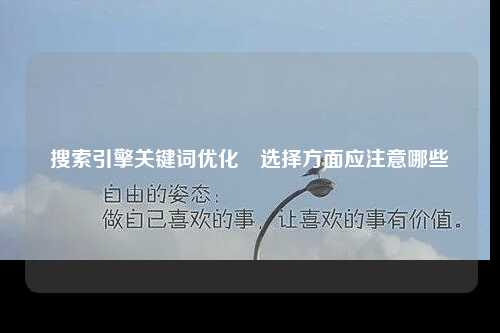 搜索引擎关键词优化​选择方面应注意哪些-第1张图片-温柔治愈励志文案网