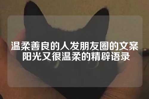 温柔善良的人发朋友圈的文案 阳光又很温柔的精辟语录