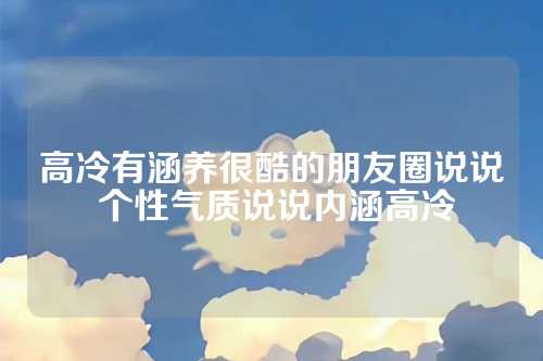 高冷有涵养很酷的朋友圈说说 个性气质说说内涵高冷-第1张图片-温柔治愈励志文案网