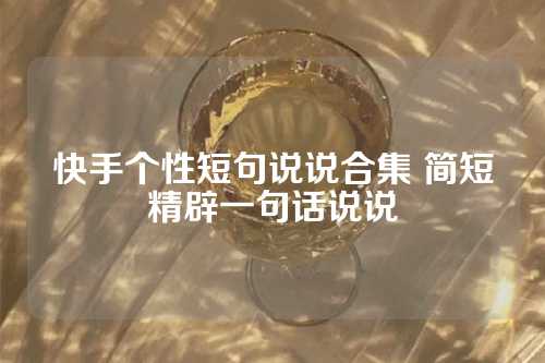 快手个性短句说说合集 简短精辟一句话说说-第1张图片-温柔治愈励志文案网