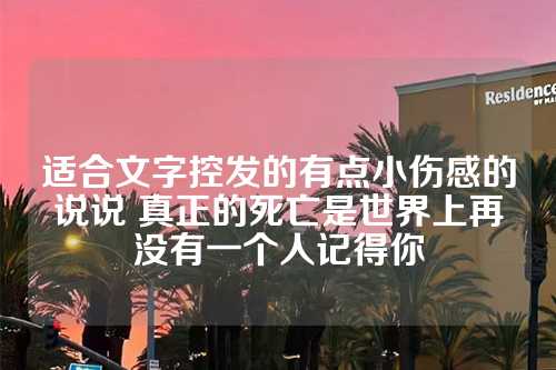 适合文字控发的有点小伤感的说说 真正的死亡是世界上再没有一个人记得你