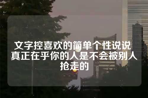 文字控喜欢的简单个性说说 真正在乎你的人是不会被别人抢走的