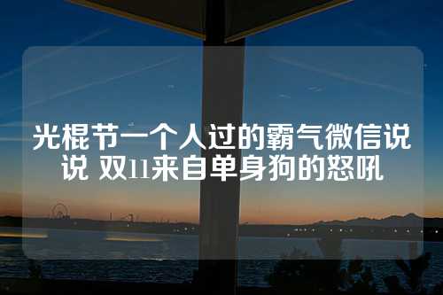 光棍节一个人过的霸气微信说说 双11来自单身狗的怒吼-第1张图片-温柔治愈励志文案网