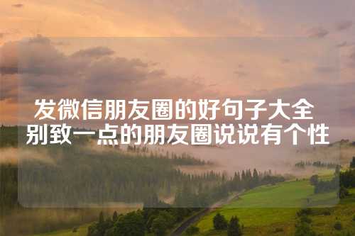 发微信朋友圈的好句子大全 别致一点的朋友圈说说有个性-第1张图片-温柔治愈励志文案网