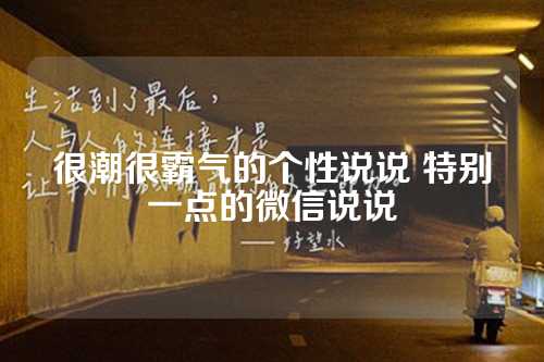 很潮很霸气的个性说说 特别一点的微信说说-第1张图片-温柔治愈励志文案网