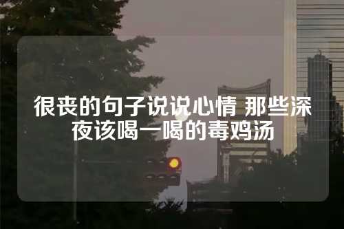 很丧的句子说说心情 那些深夜该喝一喝的毒鸡汤