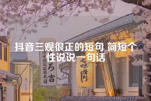 抖音三观很正的短句 简短个性说说一句话