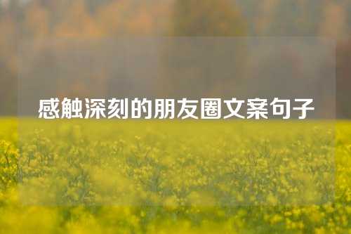 感触深刻的朋友圈文案句子