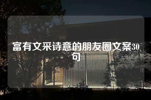 富有文采诗意的朋友圈文案30句