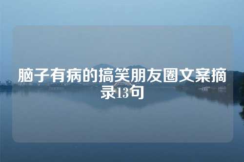 脑子有病的搞笑朋友圈文案摘录13句