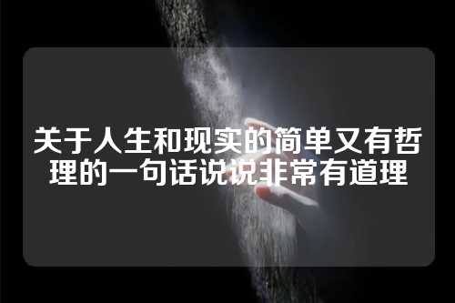 关于人生和现实的简单又有哲理的一句话说说非常有道理