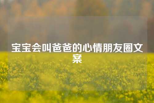 宝宝会叫爸爸的心情朋友圈文案