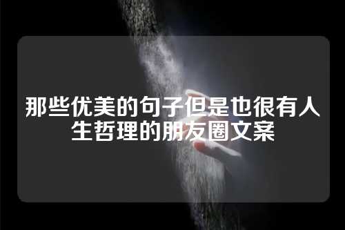 那些优美的句子但是也很有人生哲理的朋友圈文案-第1张图片-温柔治愈励志文案网