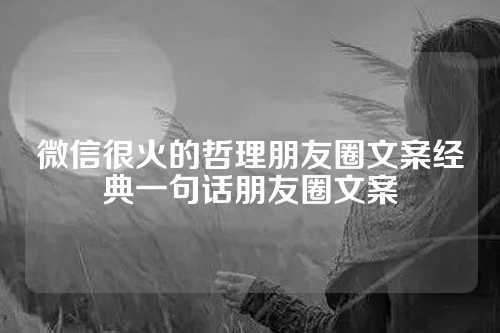 微信很火的哲理朋友圈文案经典一句话朋友圈文案-第1张图片-温柔治愈励志文案网