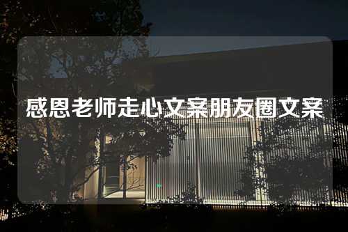 感恩老师走心文案朋友圈文案