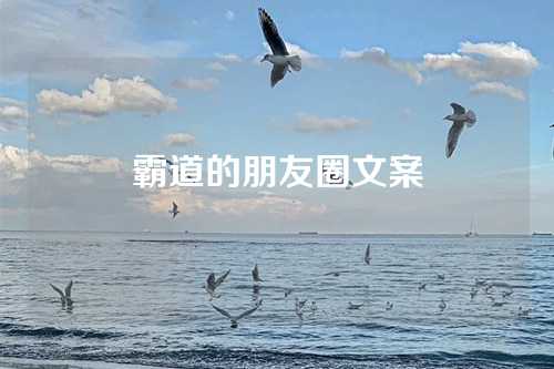 霸道的朋友圈文案-第1张图片-温柔治愈励志文案网