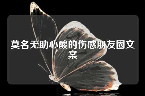 莫名无助心酸的伤感朋友圈文案