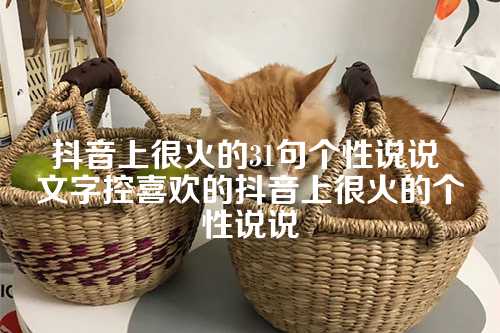 抖音上很火的31句个性说说 文字控喜欢的抖音上很火的个性说说-第1张图片-温柔治愈励志文案网