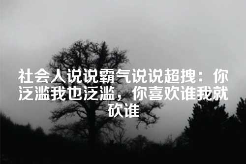 社会人说说霸气说说超拽：你泛滥我也泛滥，你喜欢谁我就砍谁-第1张图片-温柔治愈励志文案网