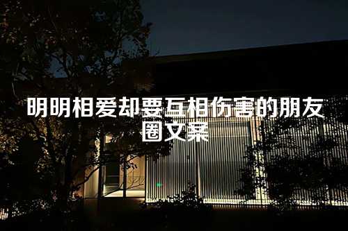 明明相爱却要互相伤害的朋友圈文案