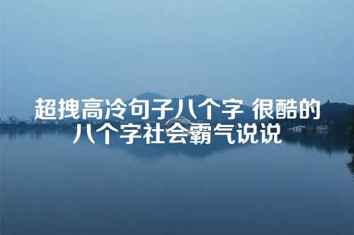 超拽高冷句子八个字 很酷的八个字社会霸气说说-第1张图片-温柔治愈励志文案网