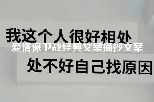 爱情保卫战经典文案摘抄文案