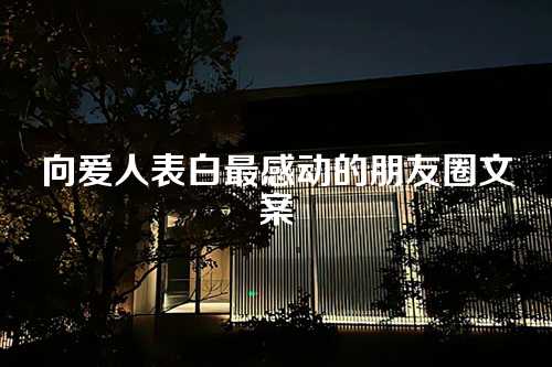 向爱人表白最感动的朋友圈文案