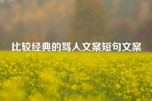 比较经典的骂人文案短句文案