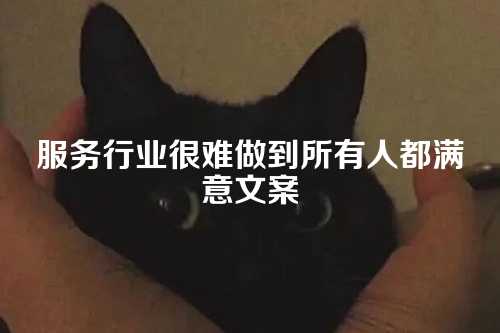 服务行业很难做到所有人都满意文案