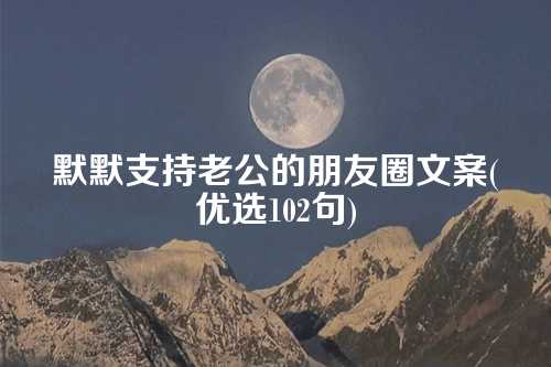 默默支持老公的朋友圈文案(优选102句)-第1张图片-温柔治愈励志文案网