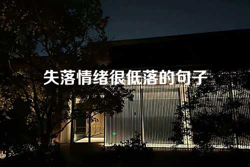 失落情绪很低落的句子-第1张图片-温柔治愈励志文案网