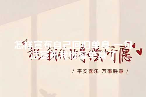 怎样宣布自己回归单身 一句话宣布我恢复单身了-第1张图片-温柔治愈励志文案网