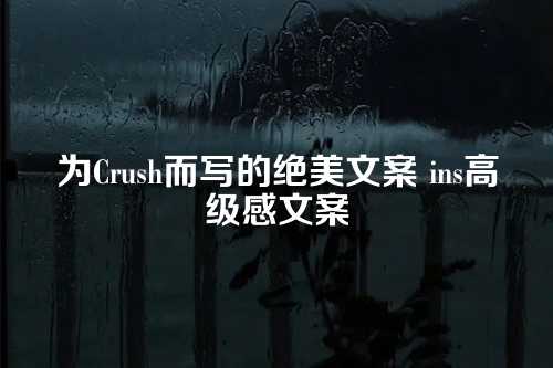 为Crush而写的绝美文案 ins高级感文案-第1张图片-温柔治愈励志文案网