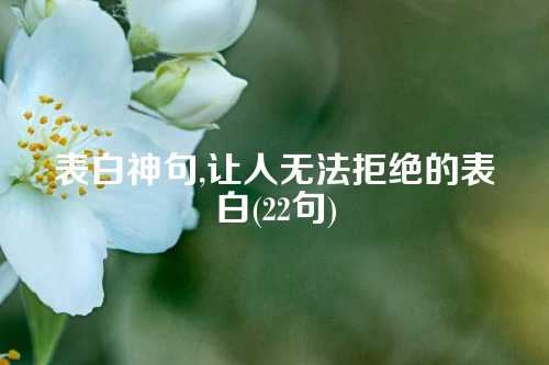 表白神句,让人无法拒绝的表白(22句)-第1张图片-温柔治愈励志文案网