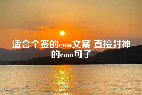 适合个签的emo文案 直接封神的emo句子