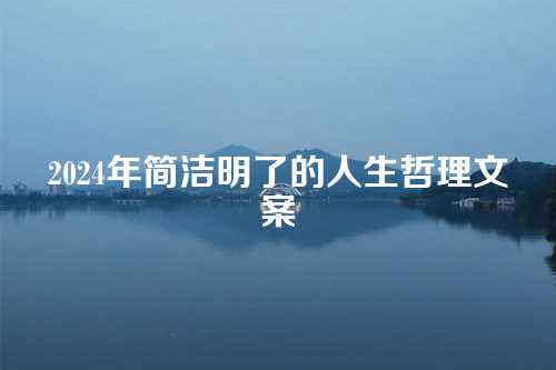 2024年简洁明了的人生哲理文案-第1张图片-温柔治愈励志文案网