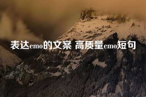 表达emo的文案 高质量emo短句