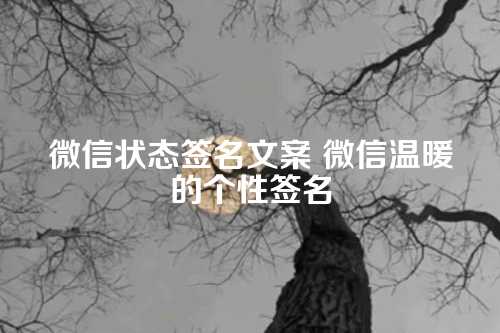 微信状态签名文案 微信温暖的个性签名-第1张图片-温柔治愈励志文案网