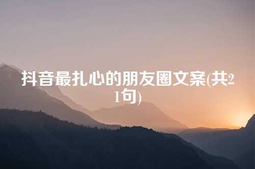 抖音最扎心的朋友圈文案(共21句)